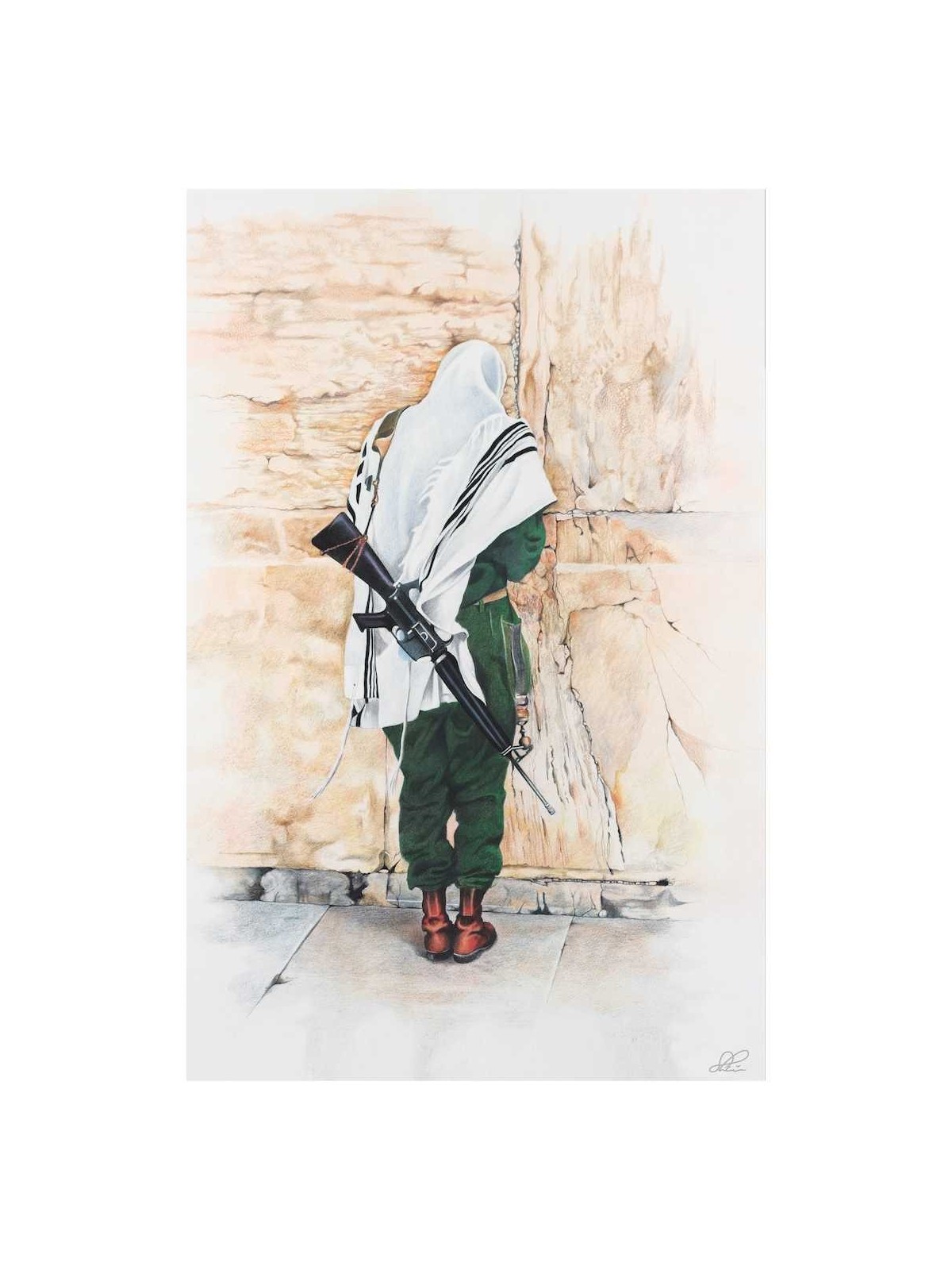 "Soldier of Prayer" Hand Signed, Size Medium | Art | Judaica